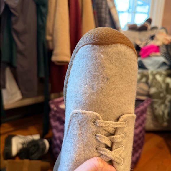 KEEN Wool Lace Up Shoes Beige Felt Comfort Sneakers Women 8 - Picture 4 of 7